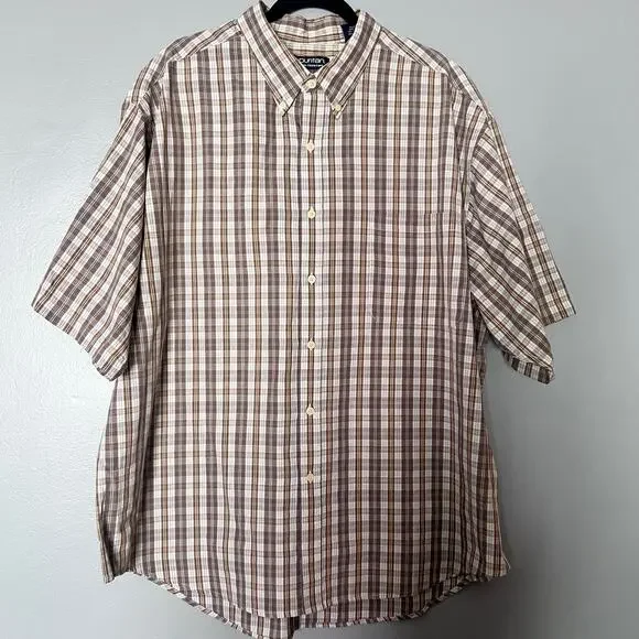 ✨Lot of 2 VTG Puritan Mens 2XL Plaid Stripe Button down Shirt Short Sleeve Y2K - Picture 7 of 13
